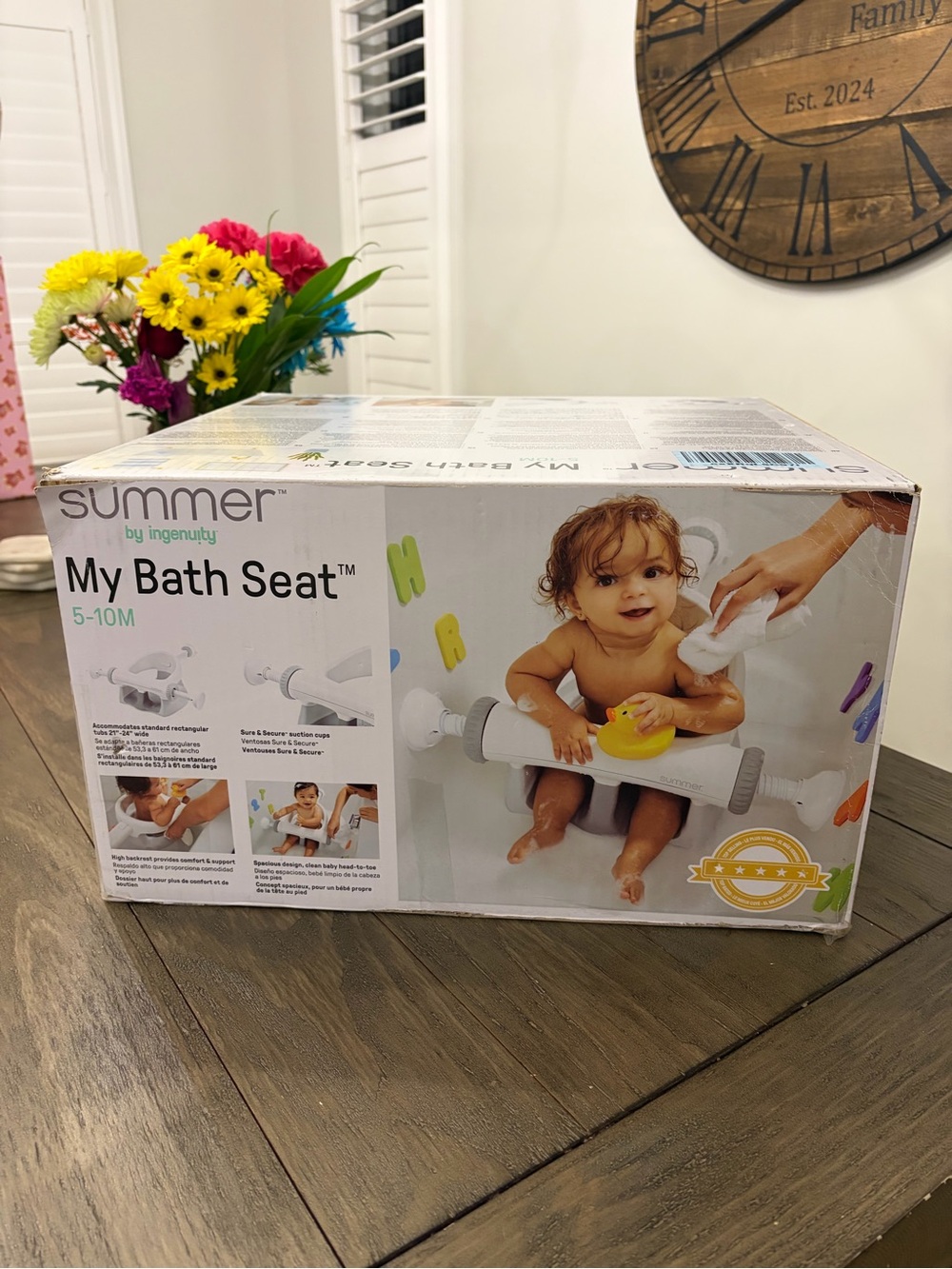 Summer My Bath Seat - White and Gray Baby Bath Support SEALED IN BOX